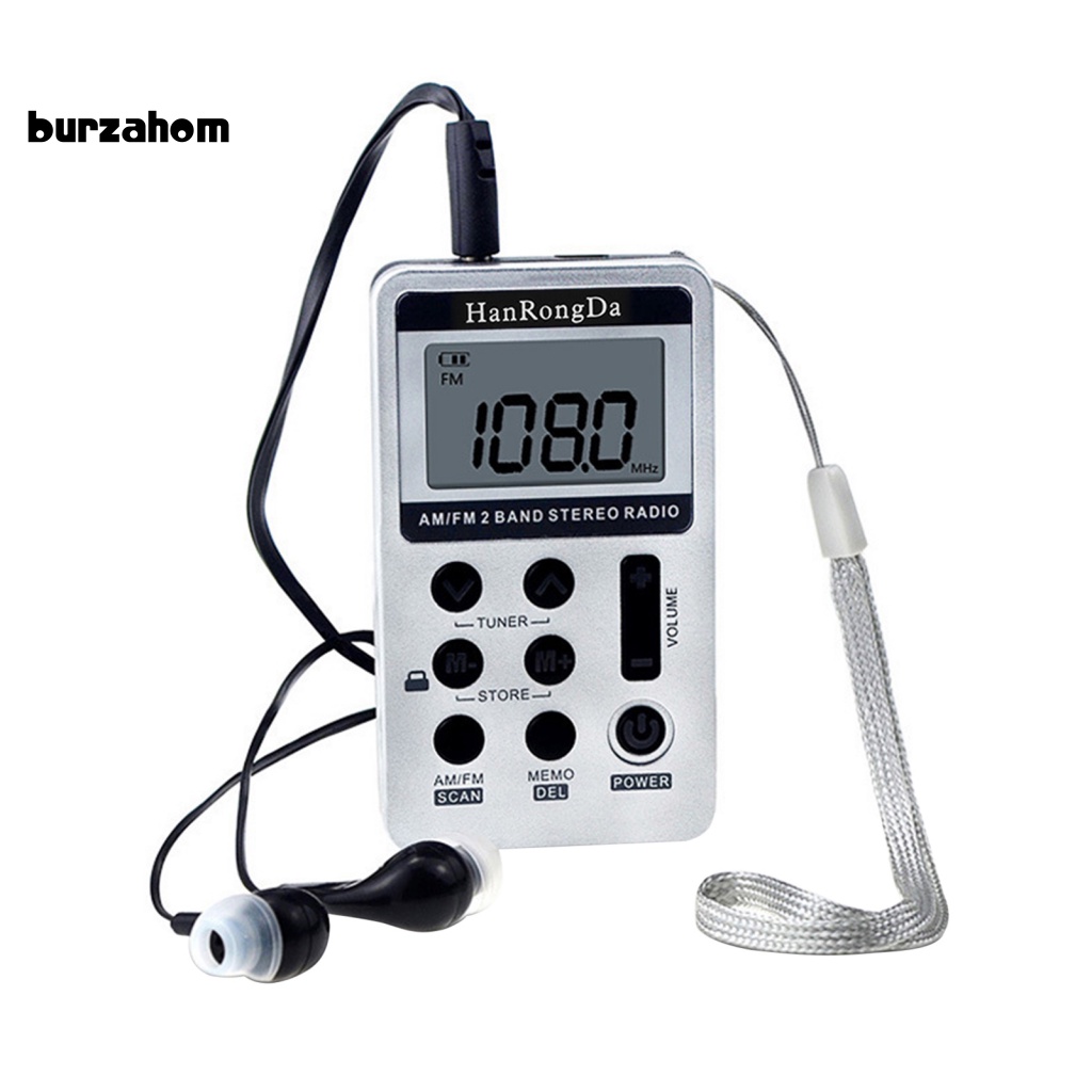 Radio Kỹ Thuật Số Băng Tần Kép Bur HRD-103 Màn Hình LCD 1.5 Inch Mini Di Động Có Thể Sạc Lại Cho Mọi Lứa Tuổi