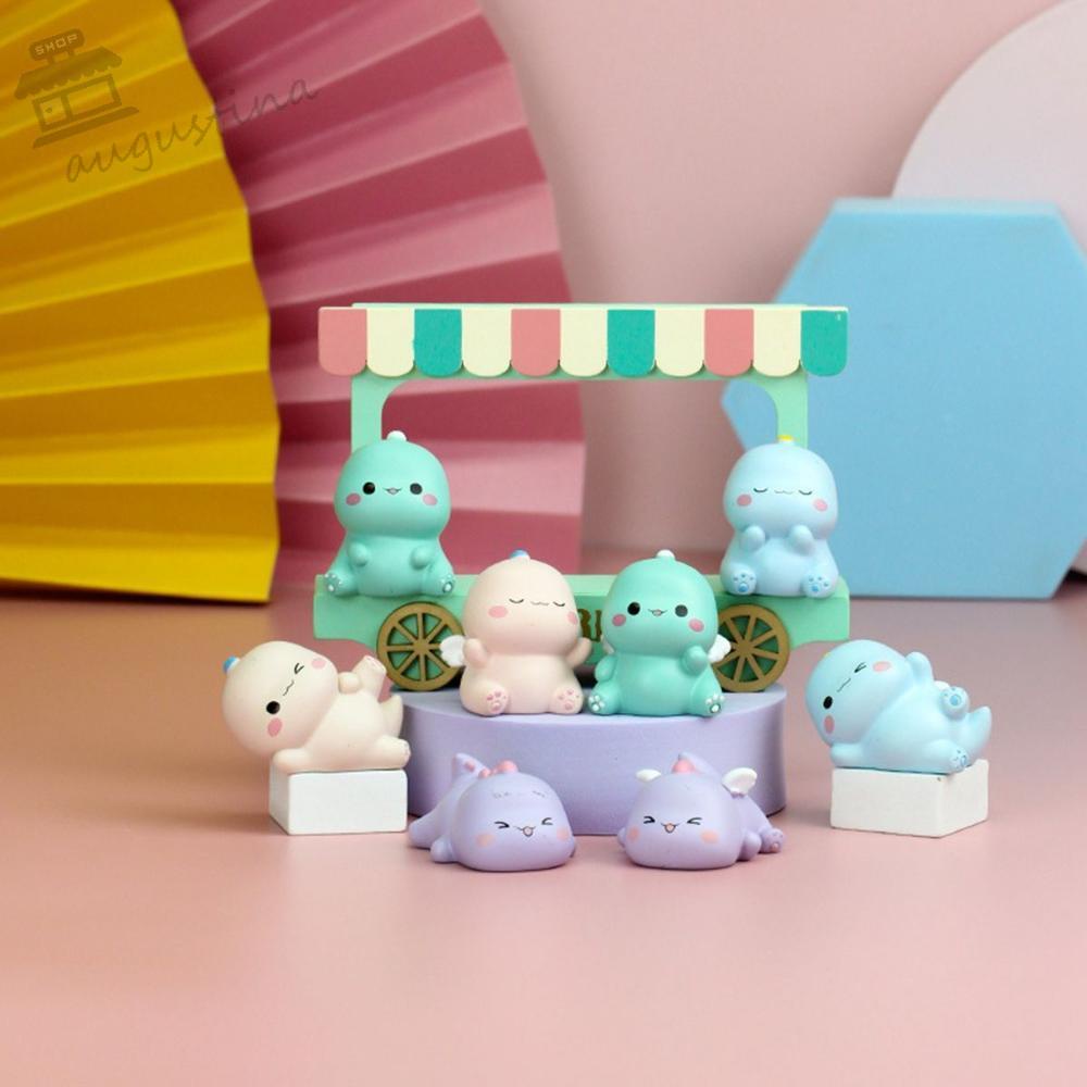 Đồ trang trí Khủng Long AUGUSTINA Hoạt Hình Mini Bằng Nhựa Resin Trang Trí Nhà Cửa