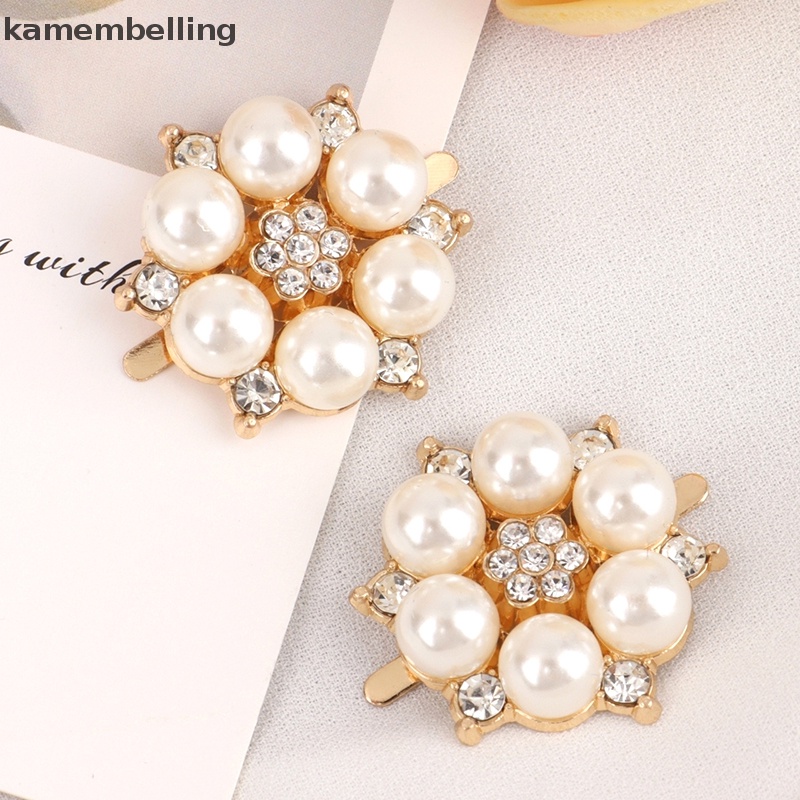 Kamembelling 1 Phụ Kiện Khóa Kẹp Giày Cao Gót Đính Đá Ngọc Trai Cho Nữ