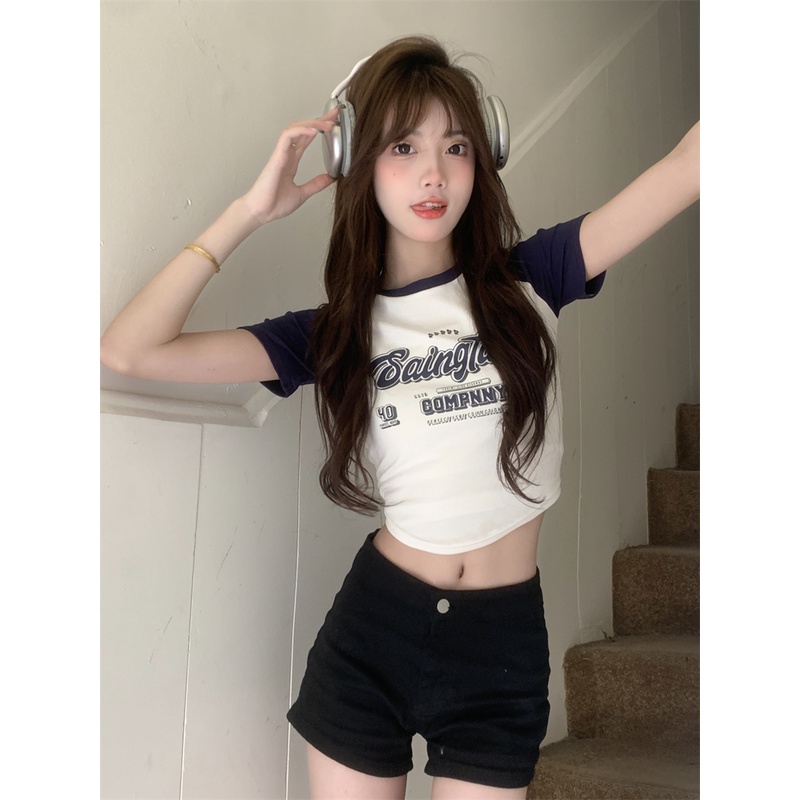 Áo Thun Ngắn Tay Thời Trang Mùa Hè vintage Cho Nữ