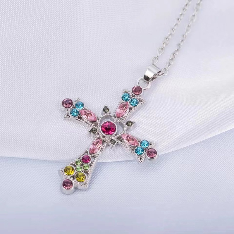 Vòng Cổ Choker Mặt Chữ Thập Đính Đá Zircon Sang Trọng Cho Nữ
