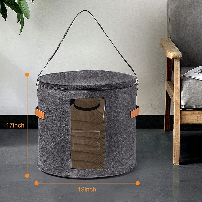 Hộp Tròn Đựng Mũ / Đồ Chơi / Thú Nhồi Bông Có Nắp Gấp Gọn Tiện Lợi