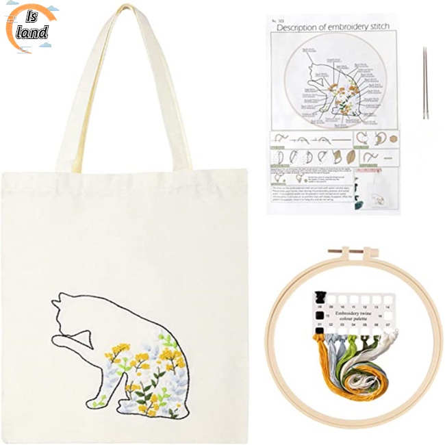 Túi Đeo Chéo Vải Cotton Canvas Thêu Họa Tiết Tan Trong Nước Kích Thước 34x40cm Thời Trang Cho Người Mới Bắt Đầu