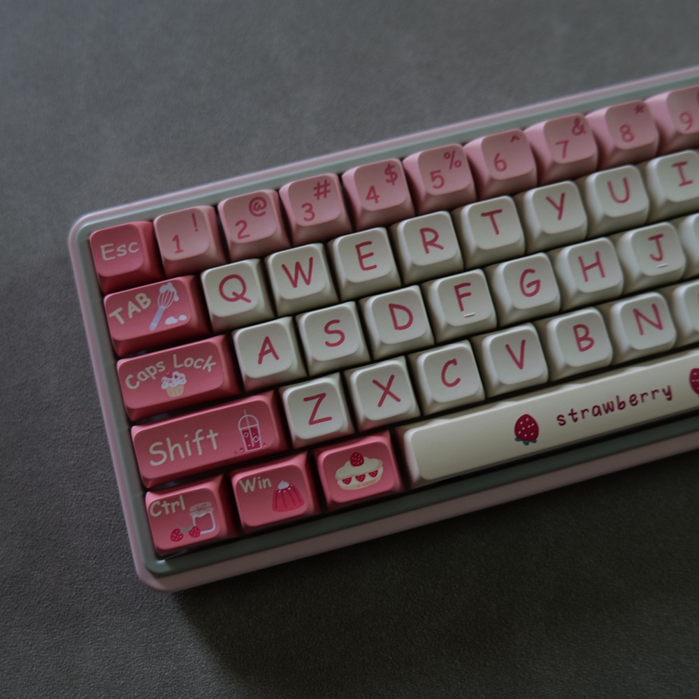 Kem Dâu Keycaps XDA Profile PBT Dye Sub Bàn Phím Cơ Keycap