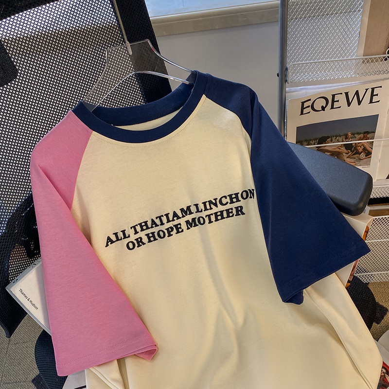 Áo Thun Ngắn Tay Thêu Họa Tiết Màu Sắc Phong Cách Hàn Quốc Dành Cho Nữ