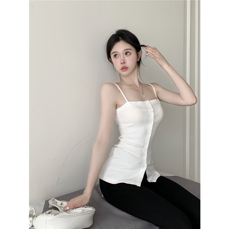 Áo Hai Dây Ôm Dáng Màu Trơn Quyến Rũ Thời Trang Cho Nữ