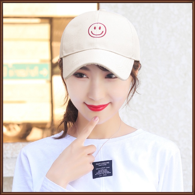 Mũ Lưỡi Trai Bằng Vải Canvas In Hình Mặt Cười Phong Cách Thời Trang Cho Nam Và Nữ