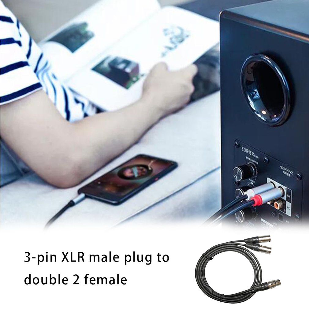 Durable Useful 1Ft Super Long Flexible Xlrs Pin 1 Female To Dual 2 Male Microphone Cable Audio Adaptor Cord [Q/11]