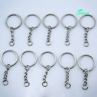 Set 10 móc khóa màu bạc kèm 4 mắt xích