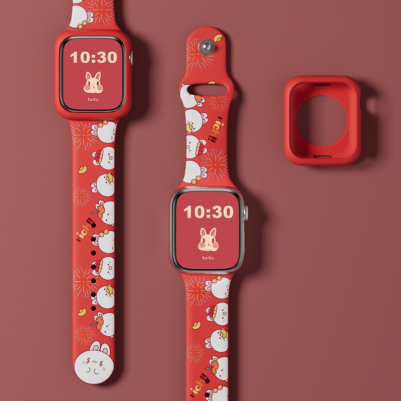 Dây Đeo Đồng Hồ Thay Thế Hình Thỏ / Mèo Dễ Thương Cho Apple Watch Ultra 49mm S8 7 SE 6 5 4 3 2 1