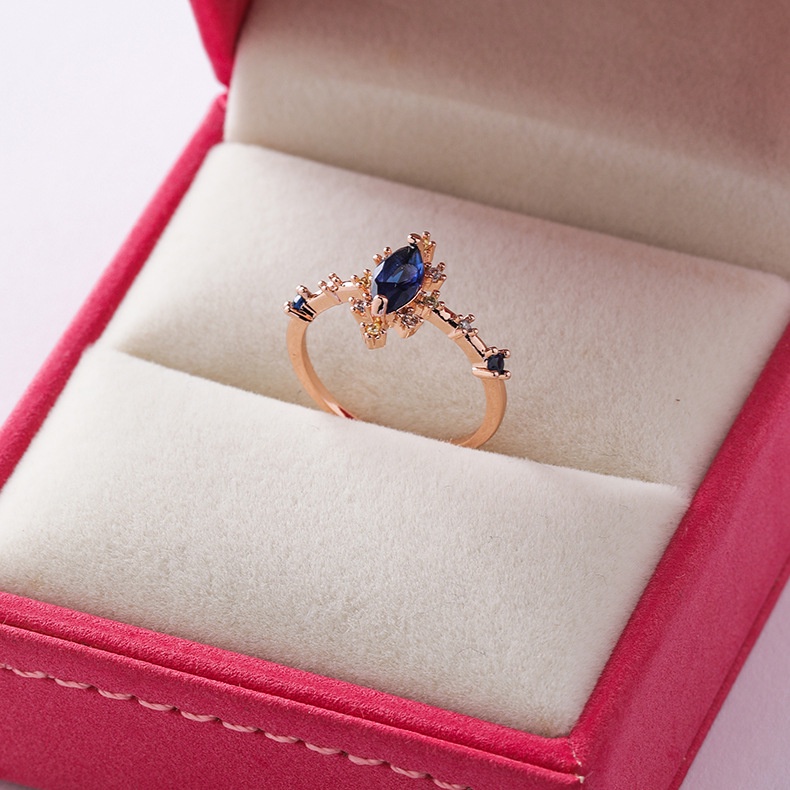 XiaoboACC Nhẫn Hở Đính Đá Zircon Thời Trang Hàn Quốc Cho Nữ