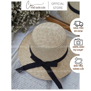 Nón cói cứng vành nhỏ nơ dài