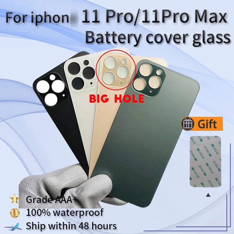 Dành Cho iPhone 11 Pro Max Chất Lượng Cao Thương Hiệu Mới Lỗ Lớn Pin Cửa Kính Ốp điện thoại