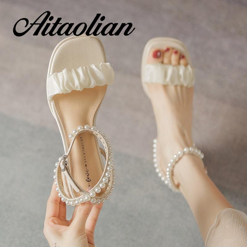 Xăng đan Da Mũi Vuông Đế Dày 5cm Thời Trang Cho Nữ Màu Sắc