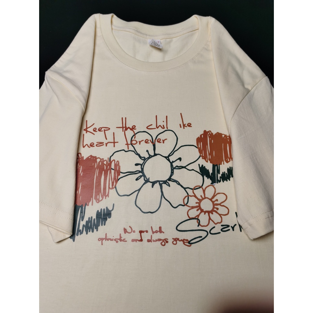 Áo thun NRVP 100% cotton tay ngắn in họa tiết phong cách Hàn Quốc