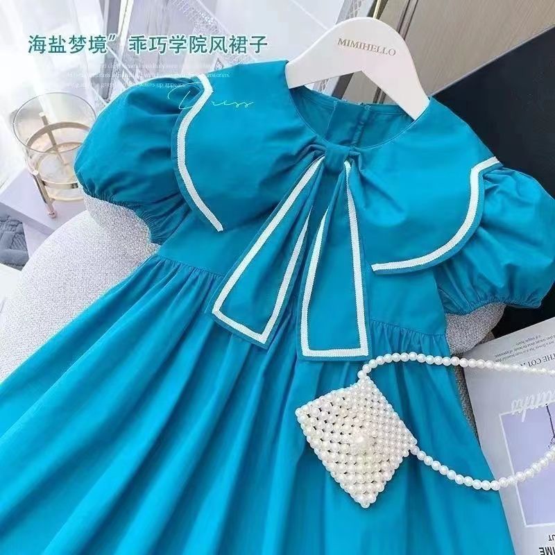 Đầm Công Chúa Mùa Hè Phong Cách Preppy Mẫu Mới 2023 Cho Bé Gái 5-6 - 7-8 - 9-10 - 12-13 - 14 Tuổi