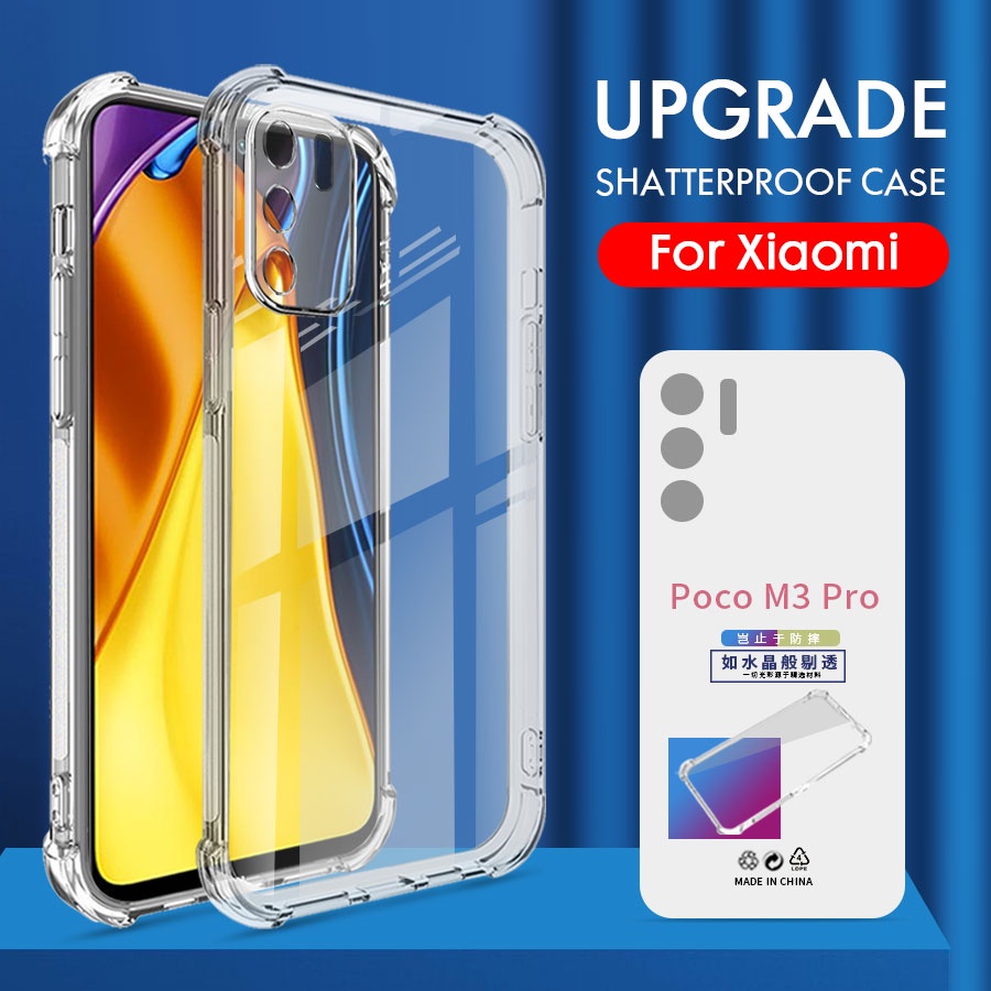 Ốp Điện Thoại Silicon Trong Suốt Có Túi Khí Chống Sốc Cho Xiaomi Poco X5 X4 X3 F3 f4 GT NFC C40 M3 M4 M5 PRO