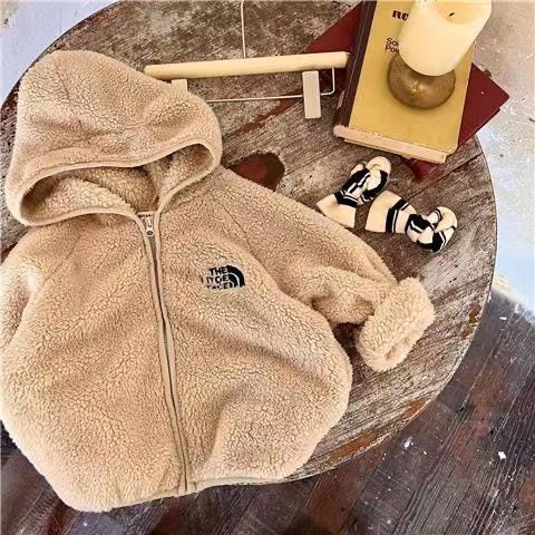 Áo Khoác Len Lông Cừu San Hô Giữ Ấm Phong Cách Phương Tây Thời Trang Thu Đông Cho Bé Trai Và Gái