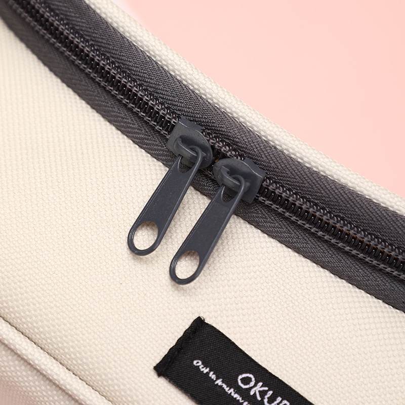 Túi Đựng Bút Bằng Vải canvas Đa Năng Màu Trơn Cỡ Lớn Phong Cách Hàn Quốc