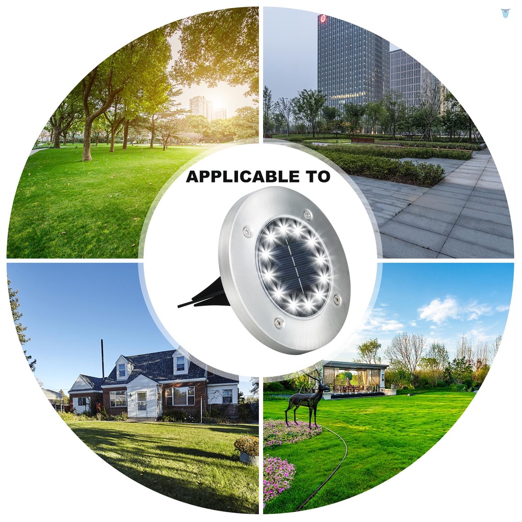 Đèn LED 12 Bóng Sử Dụng Năng Lượng Mặt Trời Chống Thấm Nước Trang Trí Lối Đi Sân Vườn