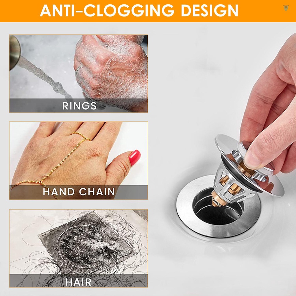 Bộ 3 Nắp Chặn Cống Thoát Nước Bồn Rửa Bằng Thép Không Gỉ Thông Dụng Chống Tắc Nghẽn Cho Nhà Bếp / Phòng Tắm