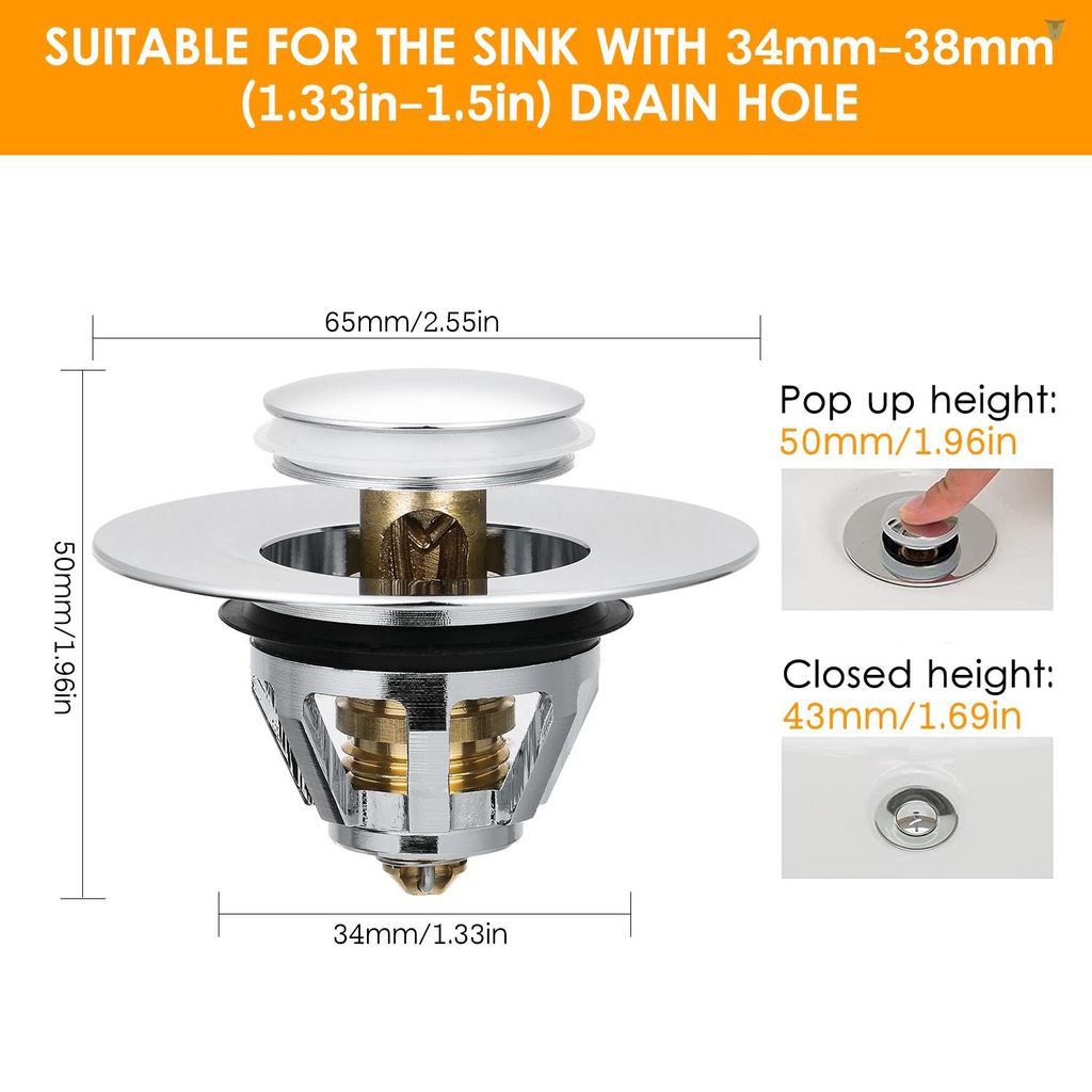 Bộ 3 Nắp Chặn Cống Thoát Nước Bồn Rửa Bằng Thép Không Gỉ Thông Dụng Chống Tắc Nghẽn Cho Nhà Bếp / Phòng Tắm