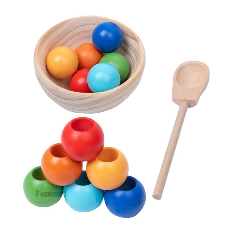 [Fenteer1] Đồ Chơi Xếp Chồng Lên Nhau Và Dạy Học Màu Cầu Vồng Thích Hợp Làm Quà Tặng