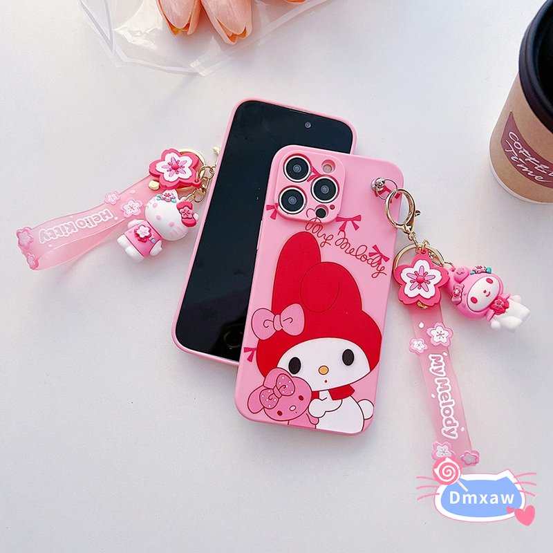 Ốp Điện Thoại Mềm Có Móc Khóa Hello Kitty Cho Vivo Y21T Y21G Y21E Y33S 4G Y20 Y20i Y20s Y20T Y20A Y12S Y12A Y11S V20 Y51 A31 Y53S
