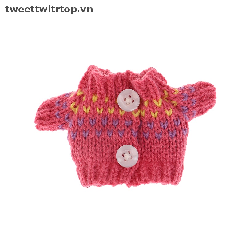 Set Áo Len Tay Ngắn Và Quần Short Hình Tai Thỏ Đáng Yêu Cho Búp Bê Tỉ Lệ 1 / 12