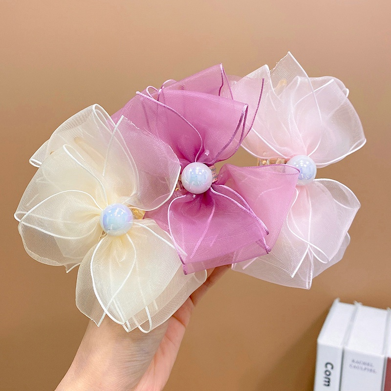 Kẹp Tóc Nơ Lưới Màu Kẹo Ngọt Kiểu Công Chúa Dễ Thương Cho Bé Gái dreamdiary