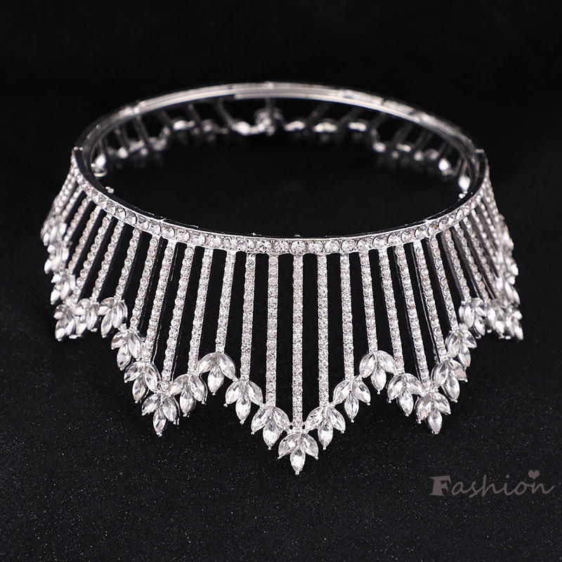 Vương Miện Cài Tóc Đính Đá Sang Trọng Cho Cô Dâu