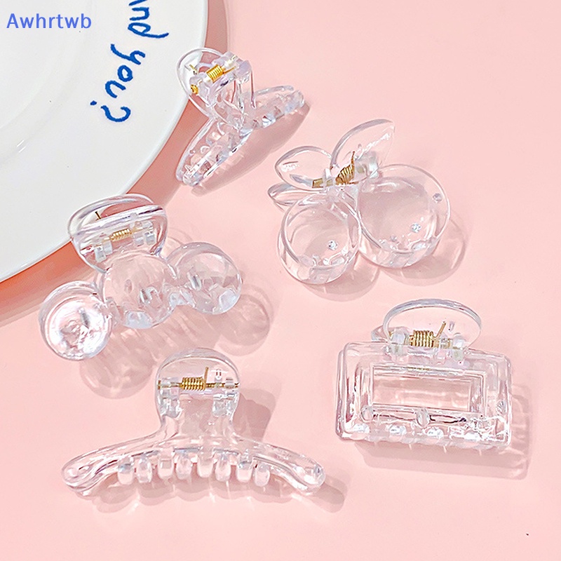 Set 10 Kẹp Tóc Càng Cua Họa Tiết Hình Học Bằng Nhựa Trong Suốt Thời Trang Cho Nữ Mới