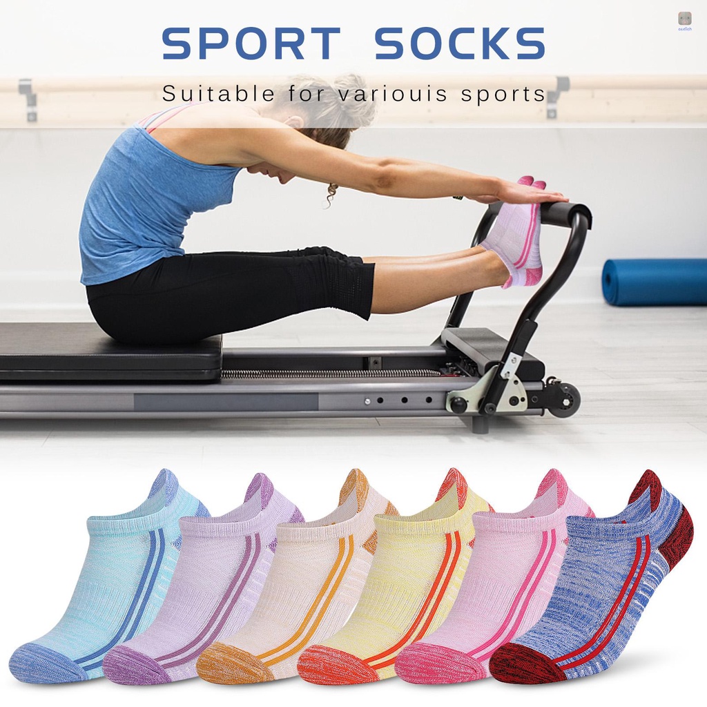 Set 6 Đôi Tất Thể Thao Cổ Thấp Thoáng Khí Chống Trượt Chống Mài Mòn