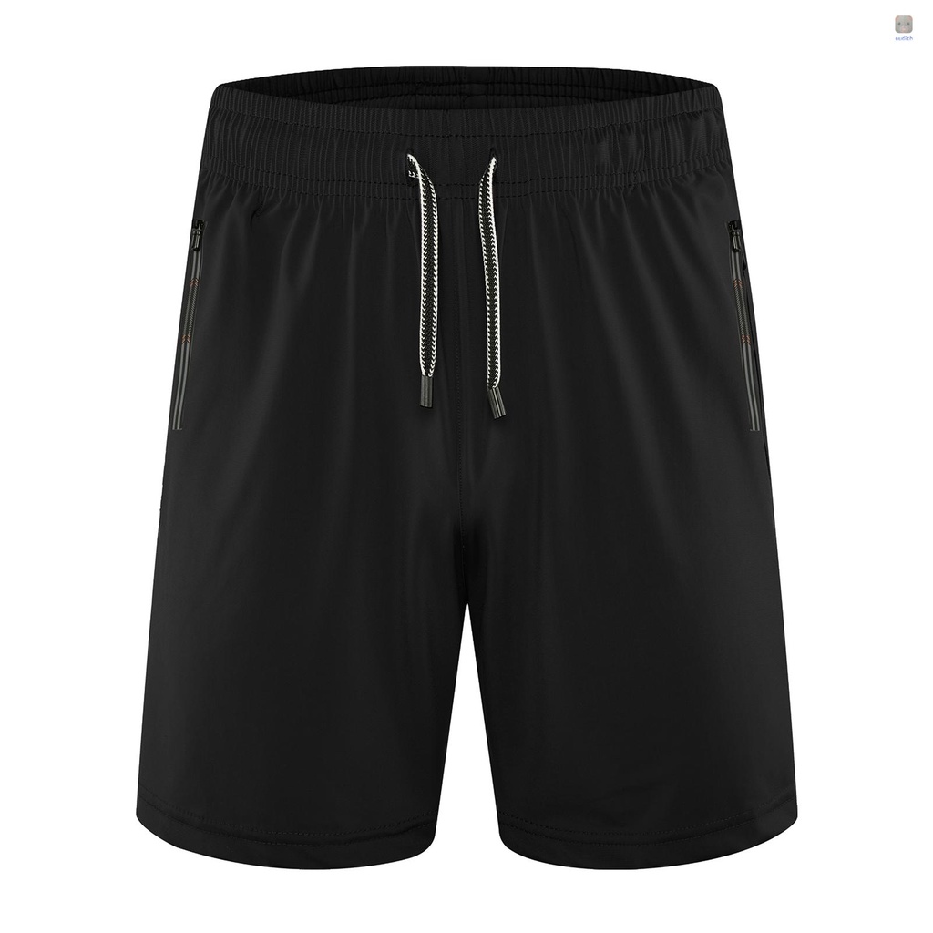 Quần Short Thể Thao Lưng Thun Siêu Nhẹ Phối Túi Khóa Kéo Thời Trang Cho Nam