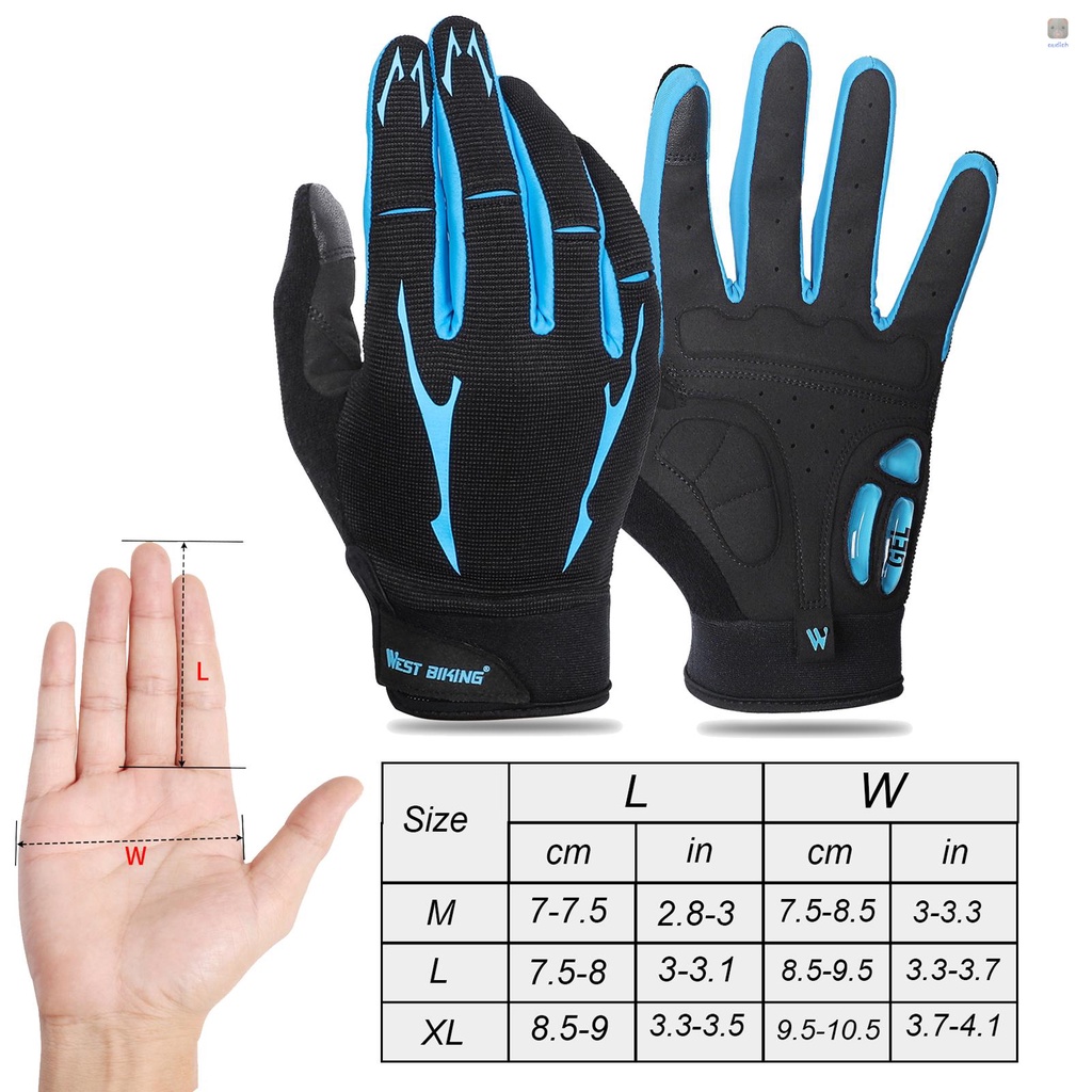 Găng Tay Gel Chống Trượt Thoáng Khí Chống Mài Mòn Có Thể Chạm Màn Hình Cảm Ứng Dành Cho Nam Nữ