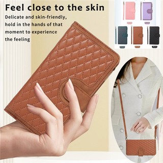 Ốp điện thoại da nắp gập kiểu mới có ngăn đựng thẻ + dây đeo chéo dành cho samsung note 20 ultra note 10 note10 + ultra plus