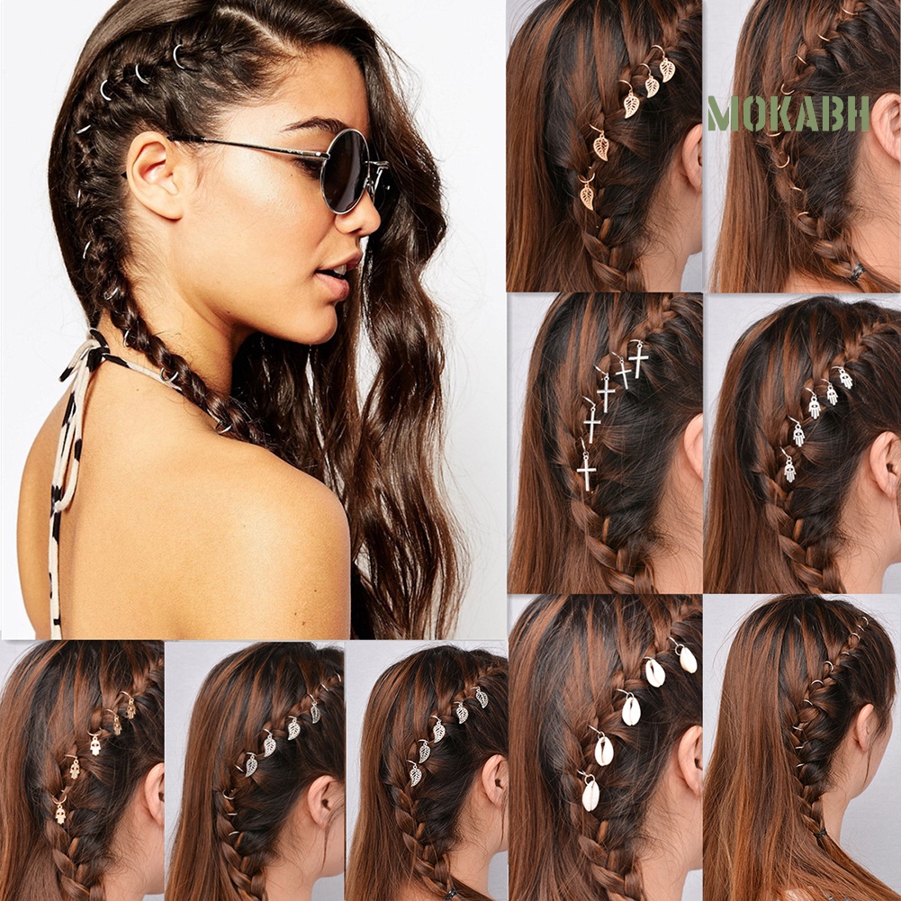 Set 5 / 10 Kẹp Tóc Hình Vỏ Sò / Chiếc Lá Phong Cách Hip Hop Thời Trang Cho Nữ