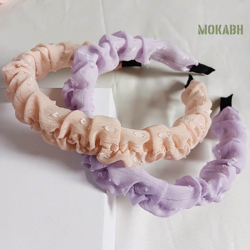 Băng Đô Cài Tóc Màu Trơn Viền Mềm Mại Chống Va Chạm Đa Năng