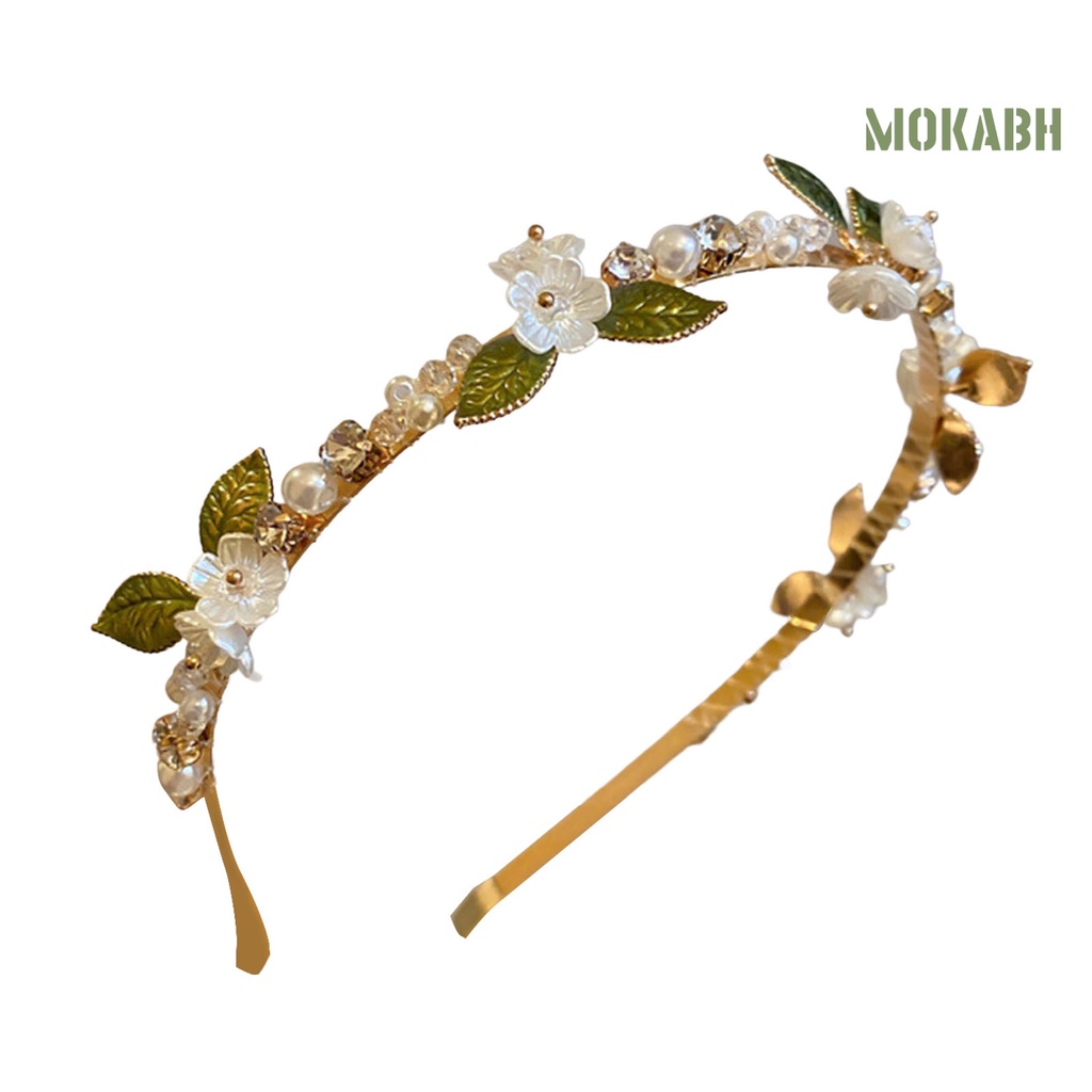 Băng Đô Mạ Vàng Đính Đá Chống Trượt Thời Trang Cho Nữ