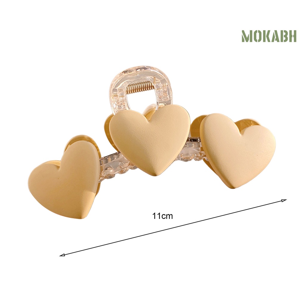 Kẹp Tóc Càng Cua Hình Trái Tim Trong Suốt Co Giãn Chống Trượt Thời Trang Cho Nữ