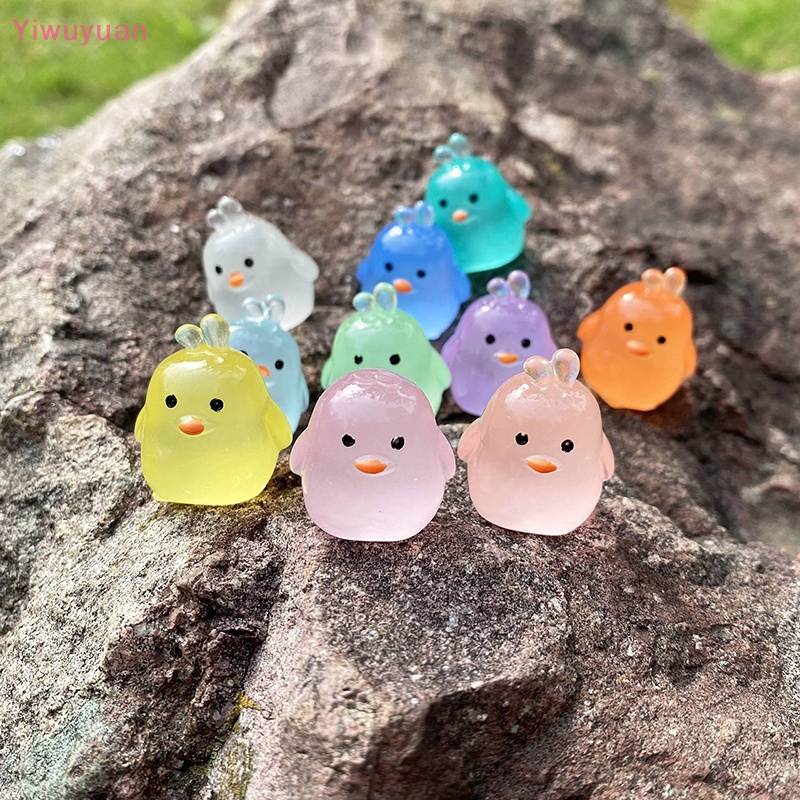 Bộ 5 Vịt Mini Phát Sáng Dùng Trang Trí Tiểu Cảnh Mới