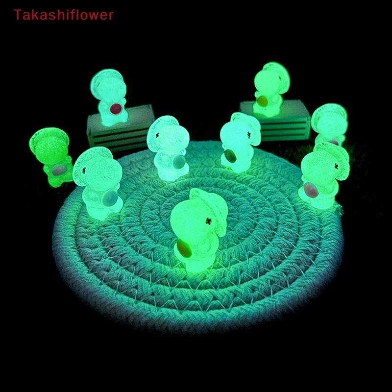 Bộ 5 Mô Hình Khủng Long Mini Bằng Resin Màu Dạ Quang Dễ Thương Trang Trí Thủ Công DIY