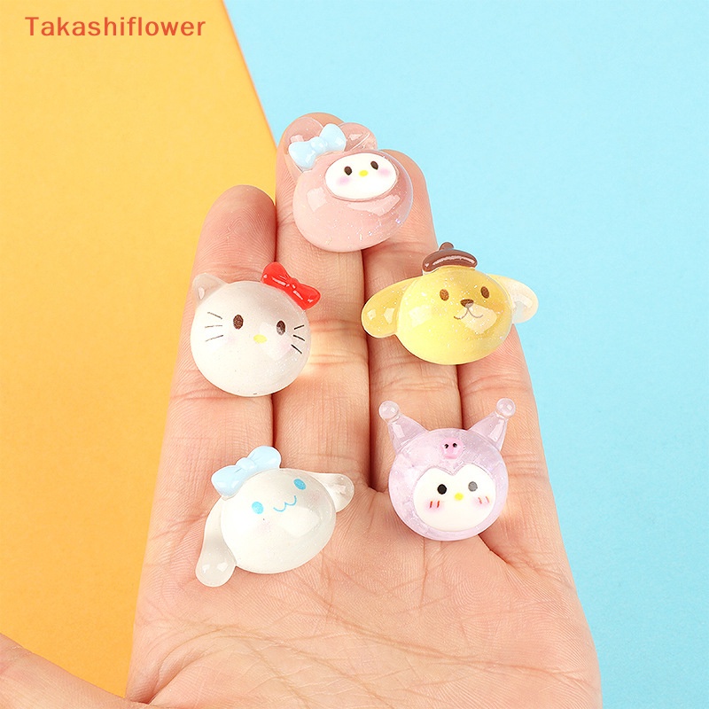 Set 3 Phụ Kiện Trang Trí Họa Tiết Hoạt Hình Bằng Nhựa Resin Phát Quang DIY