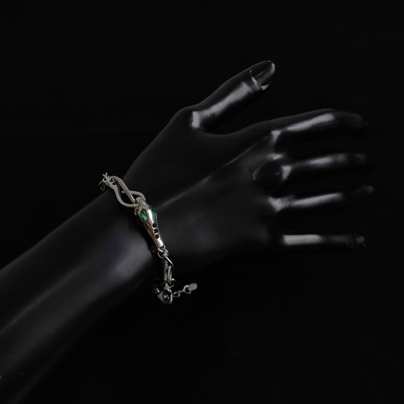Vòng Đeo Tay Hai Lớp Dai Ling Rắn Thiết Kế Mặt Cảm Giác Nâng Cao Phong Cách hip hop Đường Phố Cá Tính Sang Trọng