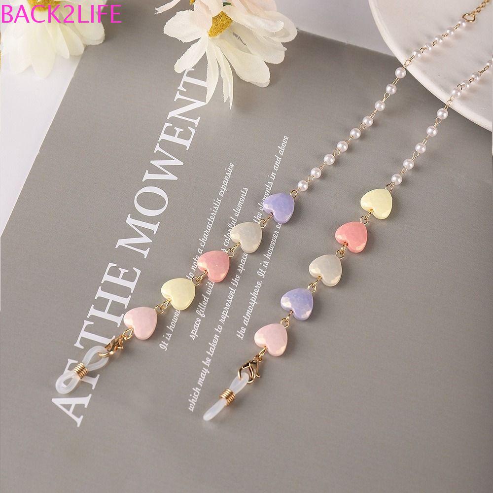 Dây Đeo Mắt Kính Hình Trái Tim Nhiều Màu Sắc Cho Nữ Back2Lilife|Màu Sắc Dây Đeo Khẩu Trang Kim Loại Chống Thất Lạc Tiện Dụng