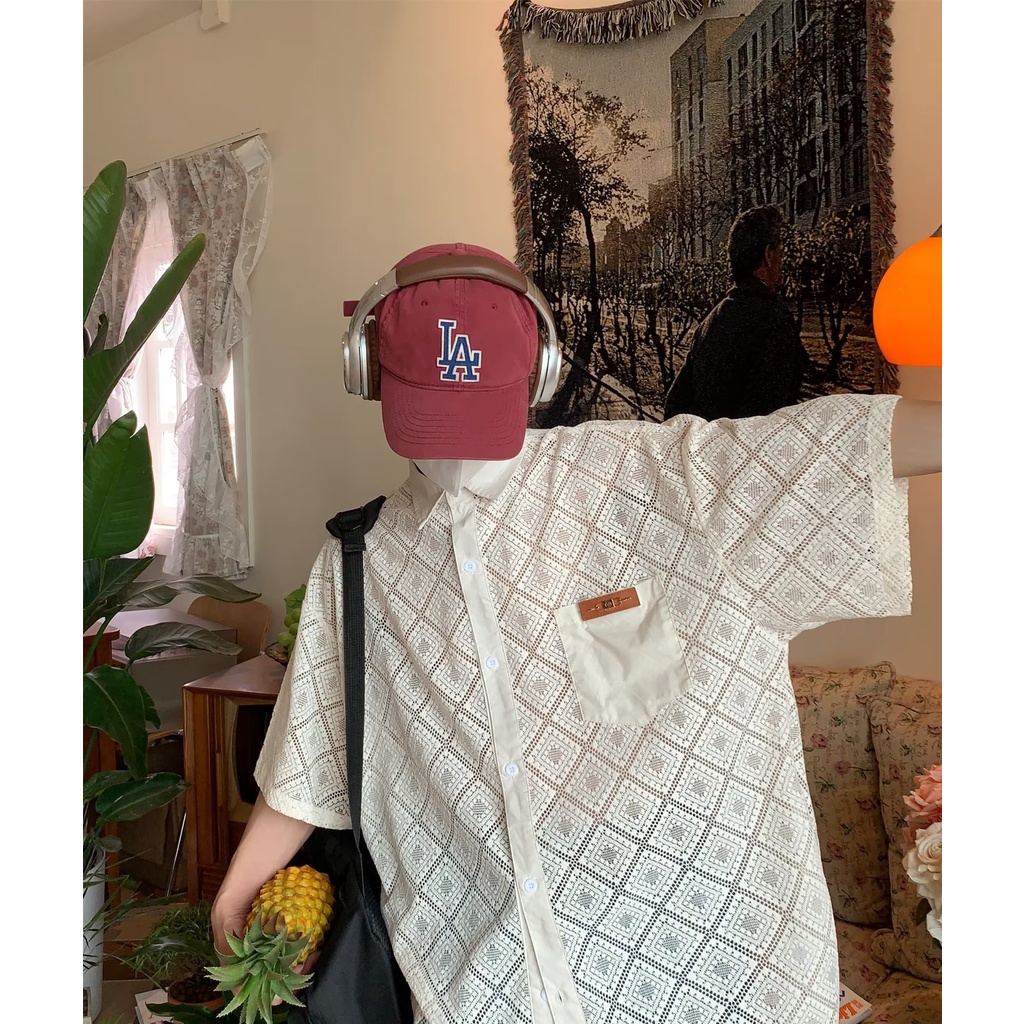 Áo Sơ Mi Phối Ren Phong Cách Nhật Bản Thời Trang Mùa Hè Dành Cho Nam Và Nữ