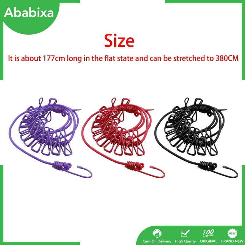 [Ababixa] Dây Phơi Quần Áo Co Giãn Có Thể Thu Gọn Cho Khách Sạn / Cắm Trại / Đi Biển