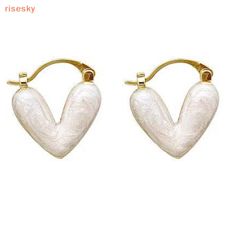 1 Đôi Bông Tai Hình Trái Tim Phong Cách Pháp Thời Trang Mùa Hè Cho Nữ