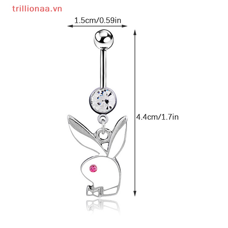 Khuyên RốN HìNh Thỏ ĐíNh Đá Dễ Thương