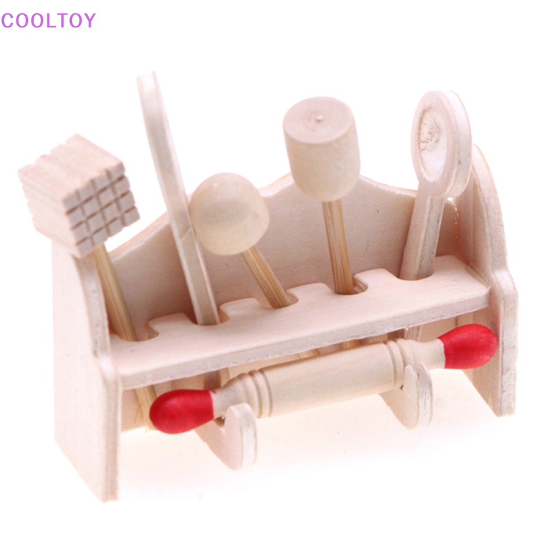 1 Set Dụng Cụ Nhà Búp Bê Làm Mát Mini Kèm Muỗng Và Giá Để Đồ Dùng Nhà Bếp Trang Trí Nhà Búp Bê
